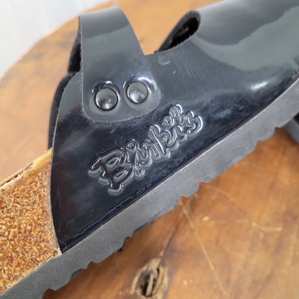 Birki's Birkenstock Mary Jane Clogs Womens 39 L8 Black Patent FLAW PLS READ - Picture 6 of 8